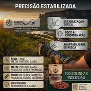 Estilingue De Pesca Profissional Com Apoio De Pulso E Elástico Triplo