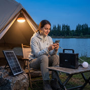 Kit Gerador Solar Portátil Com Placa Solar Bateria 7000mAh 3 Lâmpadas E USB