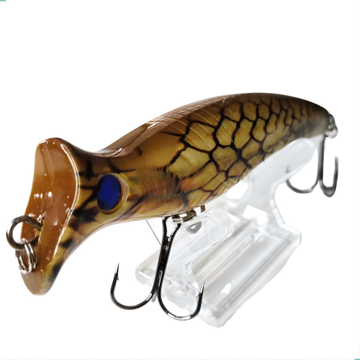 Isca artificial de superfície modelo Big Popper de 12cm e 22g para pesca esportiva.