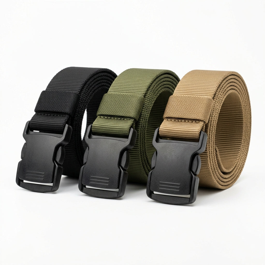 Kit 3 Cinto Tático Masculino Com Fivela Automática Em Nylon 115cm