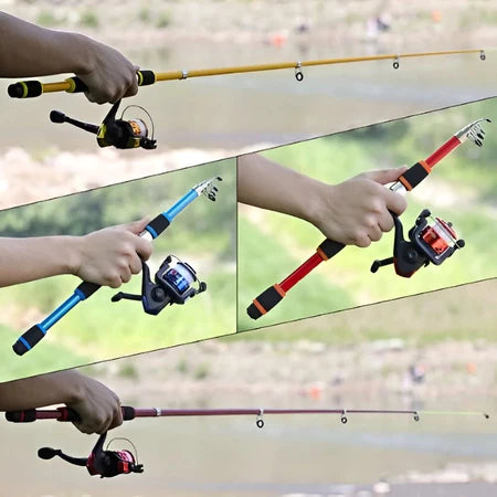 Detalhes dos passadores cerâmicos e molinete de alta precisão do kit de pesca.