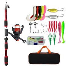 Kit de Pesca Completo Com Vara Telescópica E Molinete