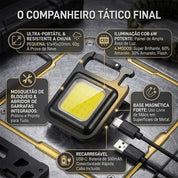 Kit 3 Mini Lanternas LED Recarregável USB-C Com Imã, 3 Modos E Abridor De Garrafas