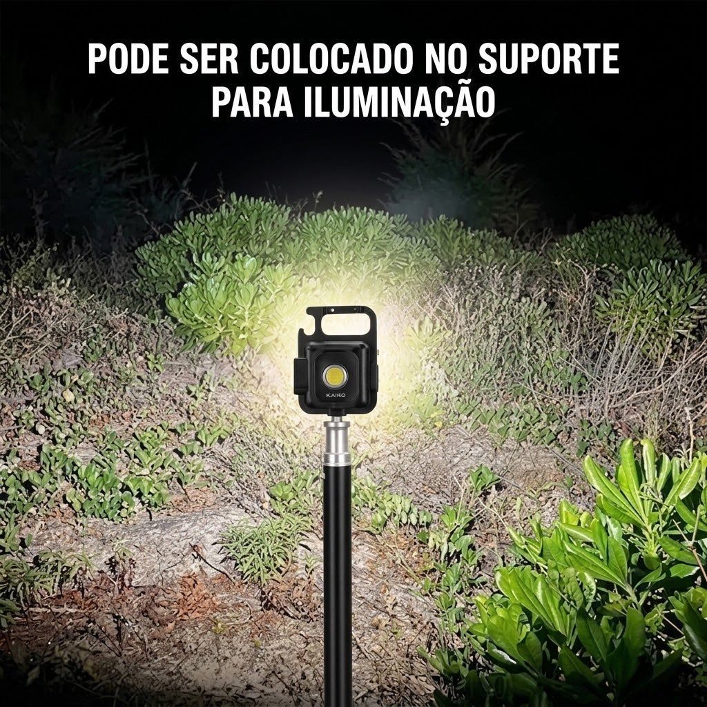 Kit 3 Mini Lanternas LED Recarregável USB-C Com Imã, 3 Modos E Abridor De Garrafas