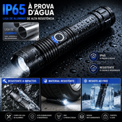 Lanterna tática super potente T9 de alta performance para uso profissional.