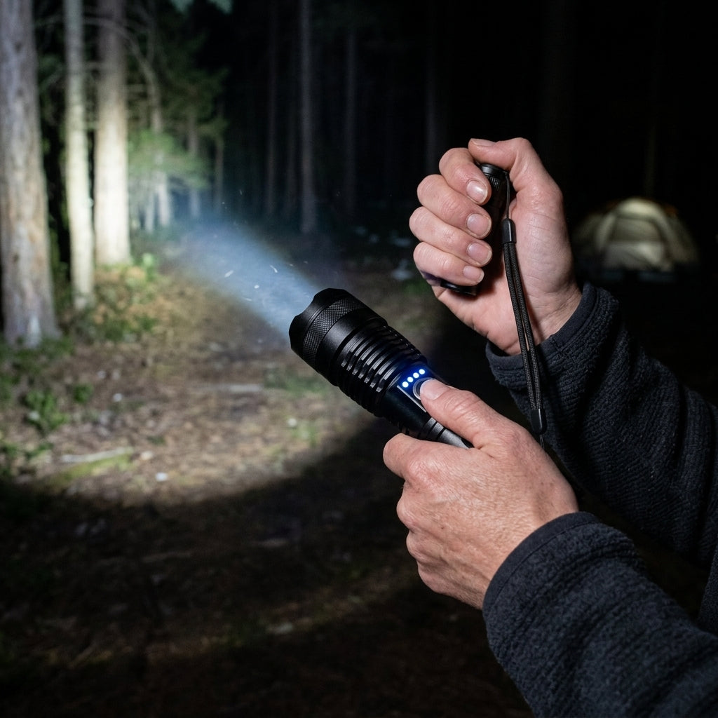 Lanterna Tática T9 P50 Super Luminosa Recarregável USB