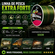 Carretel de linha de pesca camuflada em nylon com alta resistência à abrasão e tração.