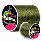 Linha de pesca camuflada em nylon premium com 500 metros para água doce e salgada.