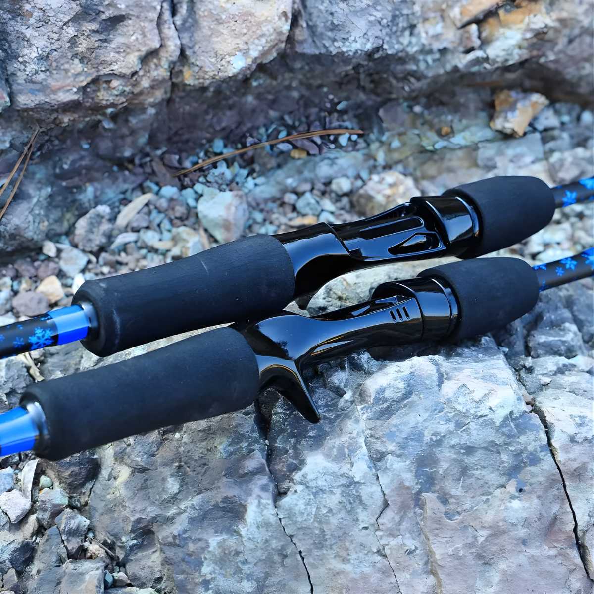 Vara de pesca profissional KingPesque em fibra de carbono sólido de alta resistência.
