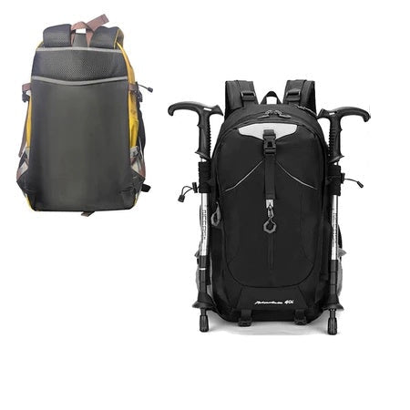 Mochila outdoor em nylon de alta densidade resistente a rasgos para trekking e acampamento.