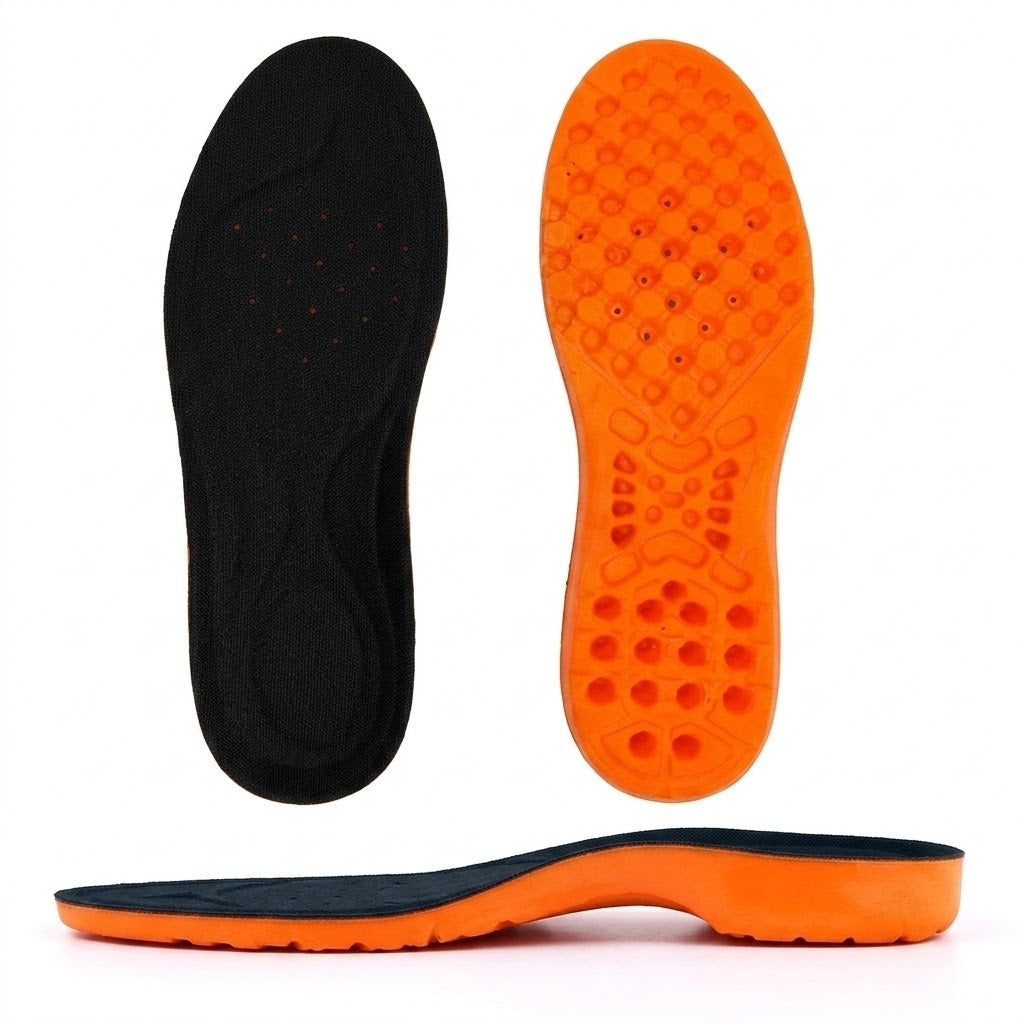 Palmilha ortopédica em gel PU anatômica com elevação de 3 cm para botas e coturnos.