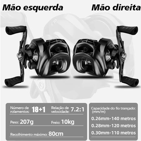 Carretilha De Pesca Marine Sports Pitching 6.2:1 Drag 10kg Alta Velocidade
