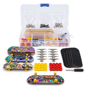 Kit 5 Skates De Dedo Fingerboard Profissional Com Lixas E Chave De Montagem