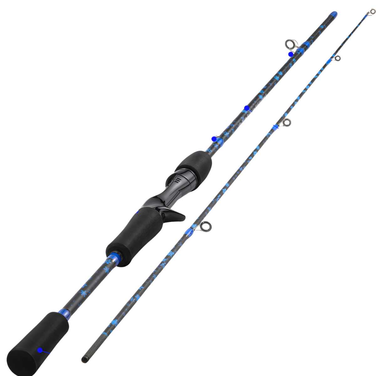 Equipamento de pesca profissional KingPesque vara de carbono sólido com durabilidade extrema.