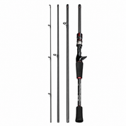 Vara de pesca Sougayilang em fibra de carbono com 4 partes para molinete e carretilha.