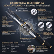 Vara De Pesca Telescópica De Carbono Longo Alcance Mar E Rio Sougayilang